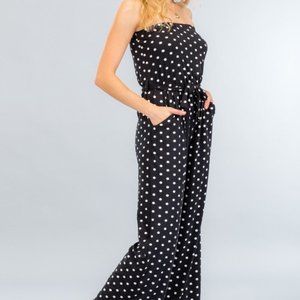 Capella Black/White polka-dot jumpsuit